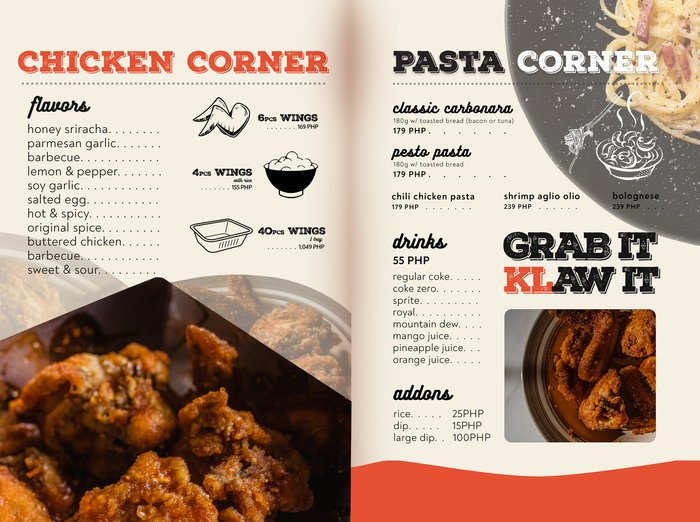 KL Wings menu redesign by Jaydee Alberto at