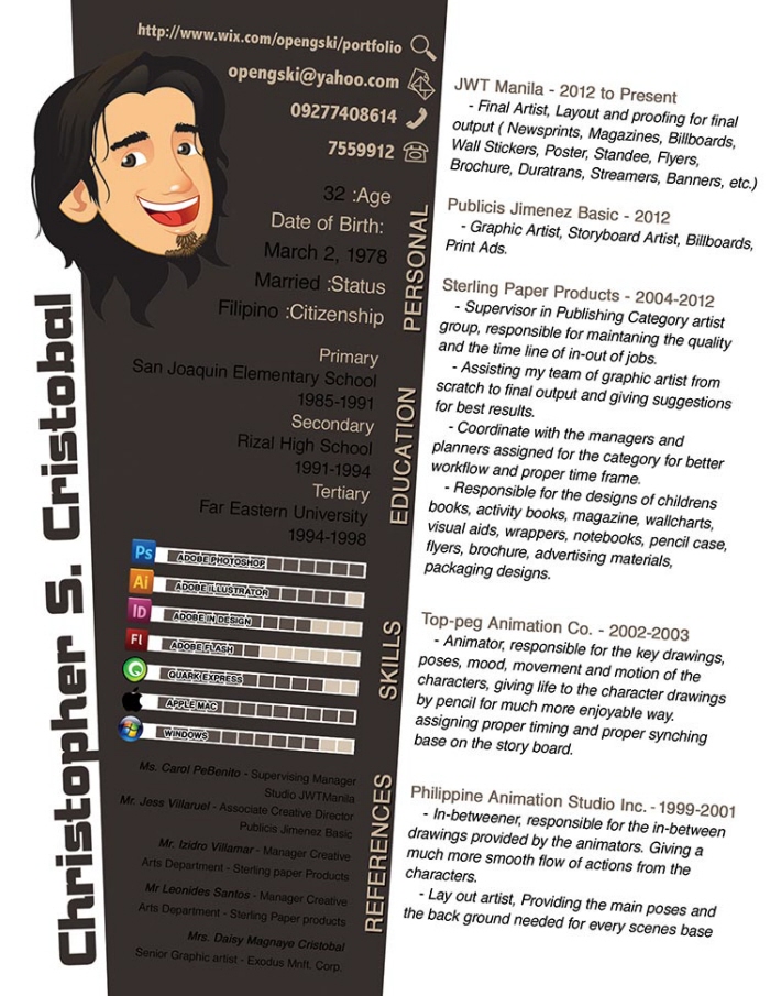 An upload by Christopher Cristobal on Coroflot: to the project PORTFOLIO