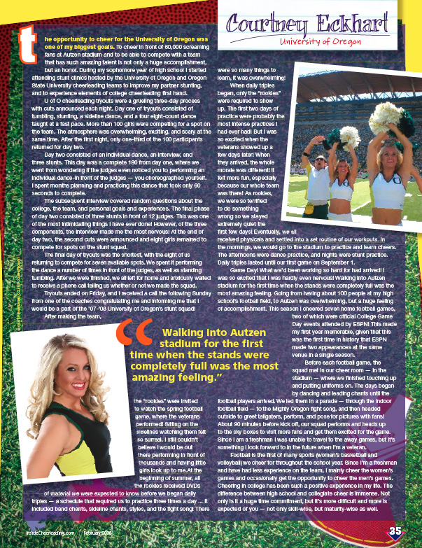 Inside Cheerleading magazine by Courtney Wilkes Muller at Coroflot.com