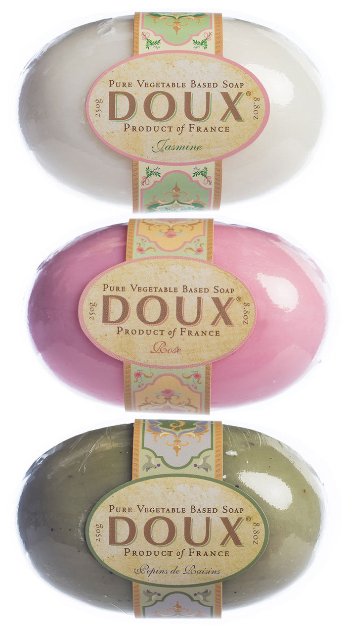 Doux French Soaps packaging by Diane Benjamin at