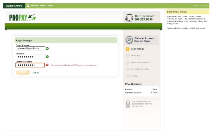 ProPay Registration Dashboard by Christian Larsen at Coroflot.com