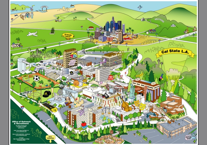 Cal State La Campus Map Illustration By Sandra Fuentes At Coroflot.com