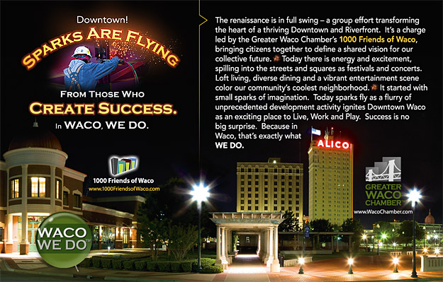 Waco Advertisement. Sign Example Print Ads by Richard Honeycutt at Coroflot.com
