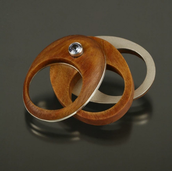 Carved Wood and Gemstone Jewelry by Whitney Dobson at