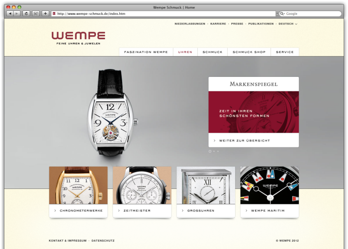 Wempe Exquisite Timepieces & Jewellery Website Relaunch (2012) by