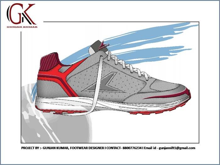 An upload by Gunjan Kumar on Coroflot to the project SPORTS FOOTWEAR