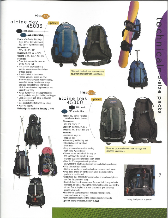 JanSport Spring 1998 Back Pack Catalog by Jeff D Levis at Coroflot.com JanSport Spring 1998 Back Pack Catalog by Jeff D Levis at Coroflot.com