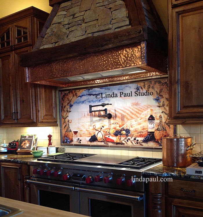 Tile Mural Backsplashes For Kitchens Things In The Kitchen