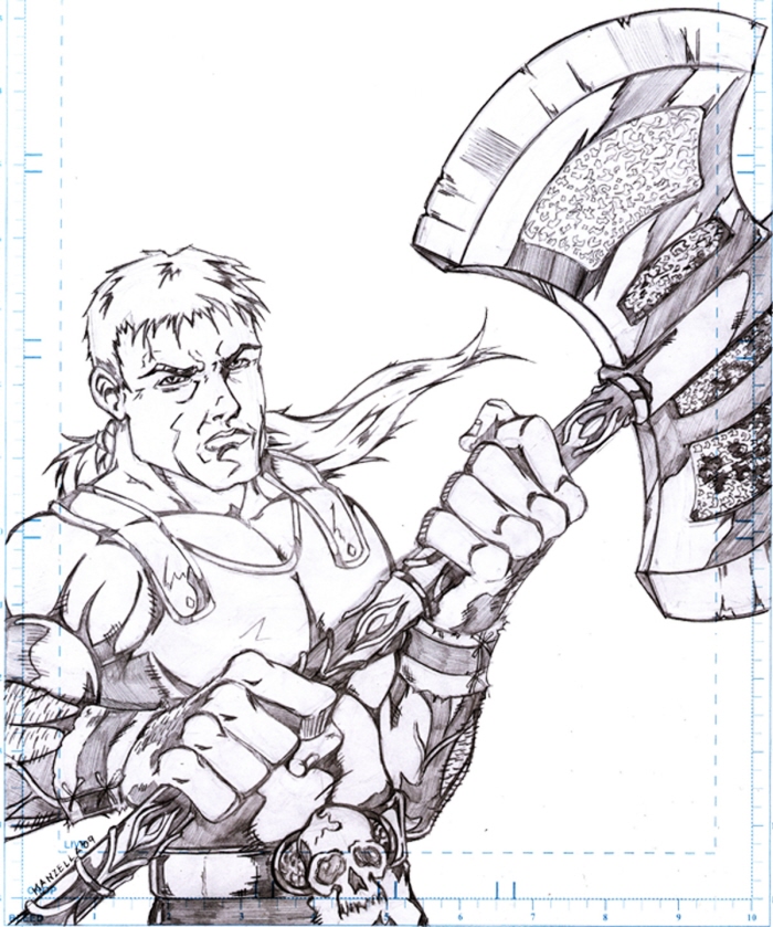 Axeman Drawing ArtBoard Illustrations by Joe Manzella at Coroflot.com