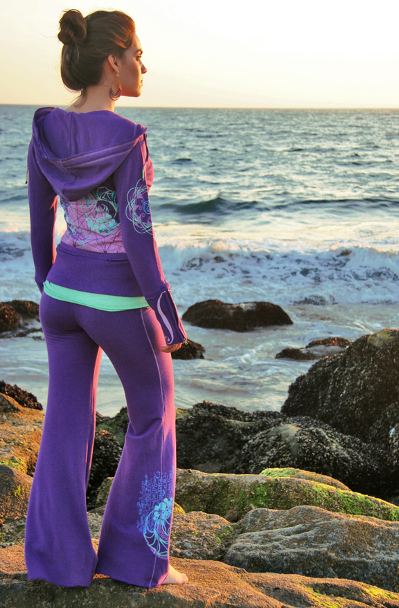 green apple yoga flare pants