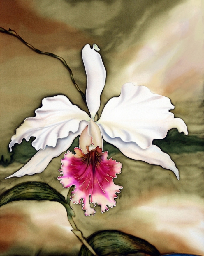 orchids on silk by julie jennings at