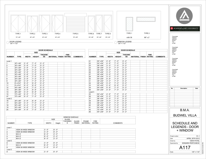 ARH 611 - Documentation using BIM by Vidhi Patel at Coroflot.com