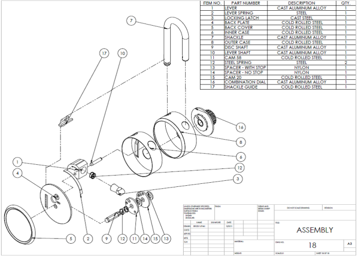 ME 324 Combination Lock by Paul Zinnel at