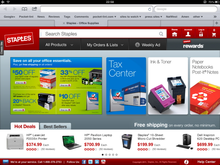 Staples Tablet Site Version 1 by Dave Noel at Coroflot.com