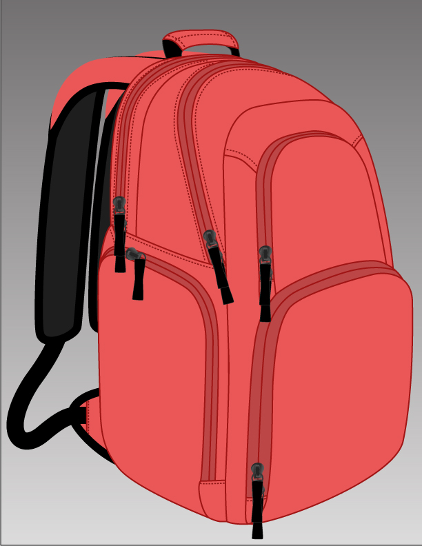 2D Backpack Renderings by Tim Johnstone at Coroflot.com