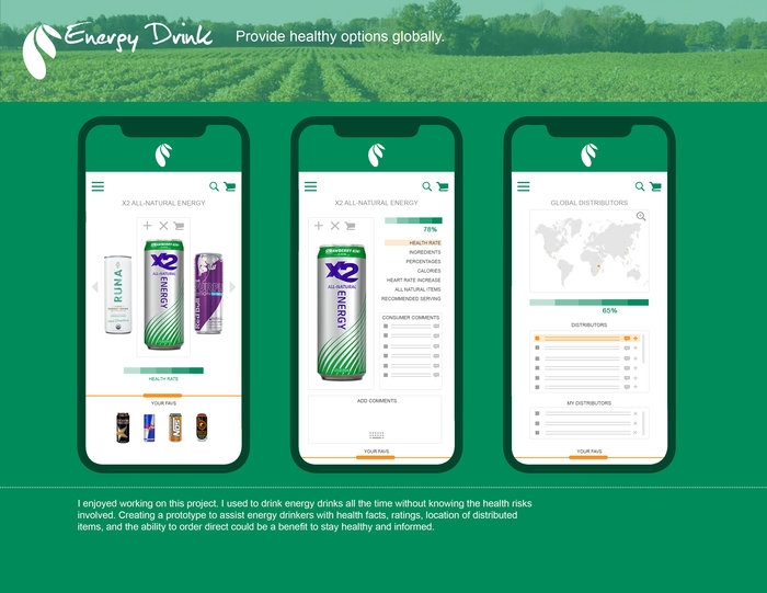 Energy Drink- UX UI by Chris Branham at Coroflot.com