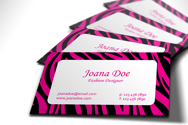 Fashionable Pink And Black Zebra Business Card Design By Borce Markoski At Coroflot Com