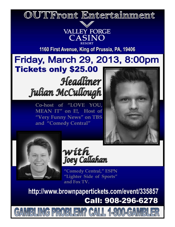 Comedy Show Flyers for SOUL Joel Productions and OUTFront Entertainment