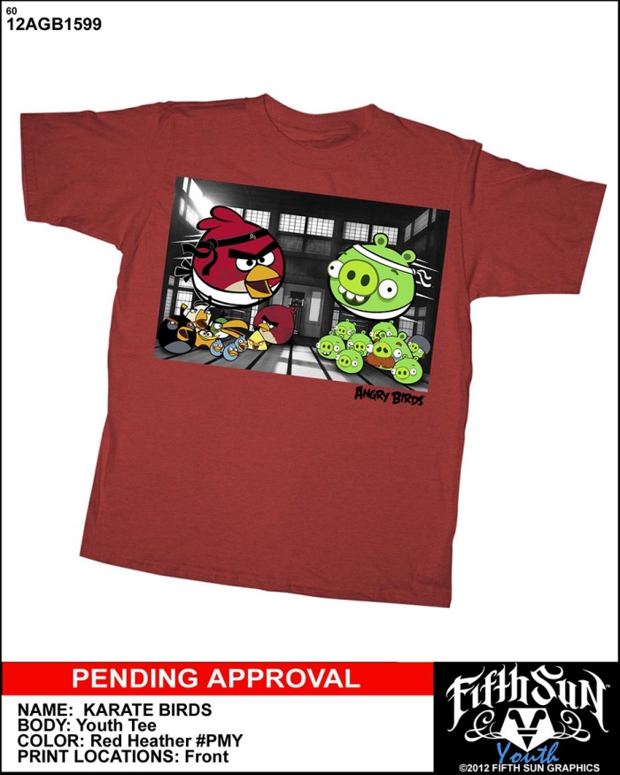 t-shirt pour garçons TV MANIA - Angry Birds / Star Wars - rouge - ÉCOUVILLON 322