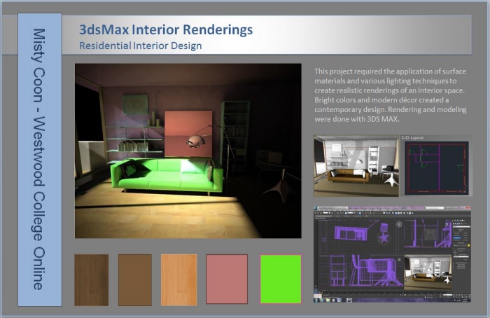 3dsMax Interior Renderings by Misty Coon at Coroflot.com