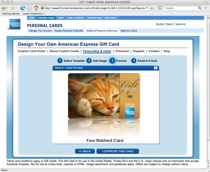 Interactive Gift Card Design Interface by Shawn Barrieau at Coroflot.com