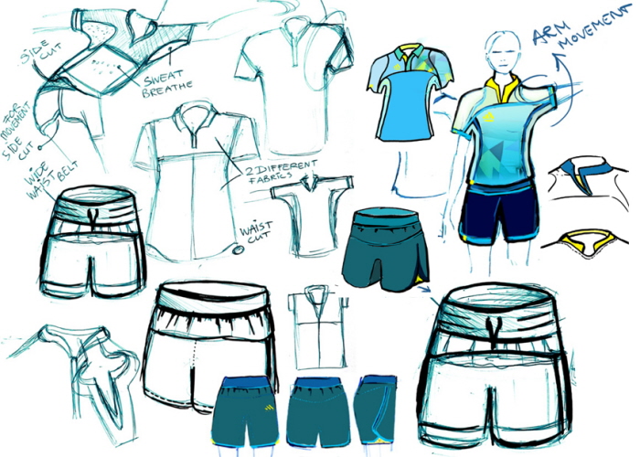 Design of table tennis outfit for Adidas by Renske Herder at