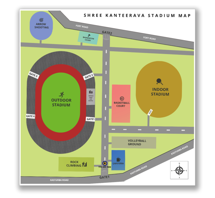 Map Shree Kanteerava Stadium by Anurag Arora at
