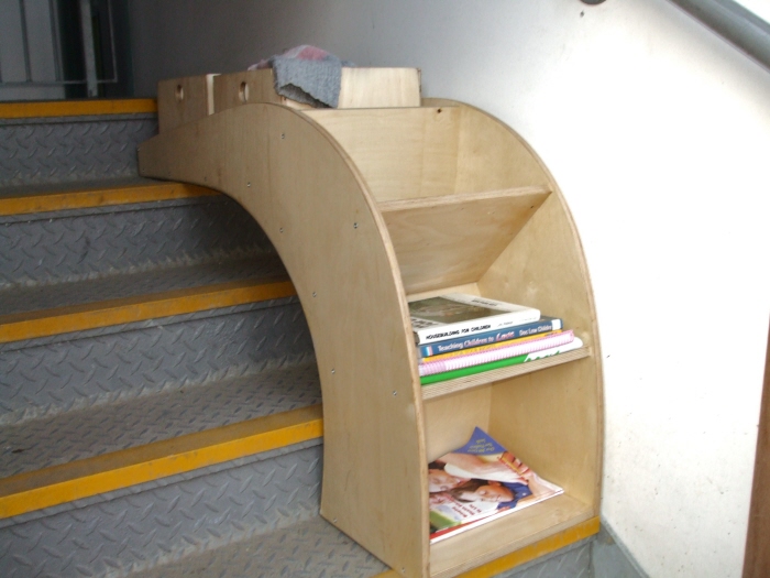 Handmade Wooden Stair storage by Alice Parlett at