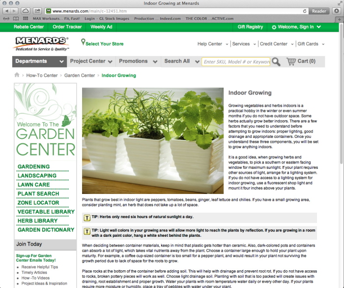Garden Center site (Menards) by Lisa Schwennsen at