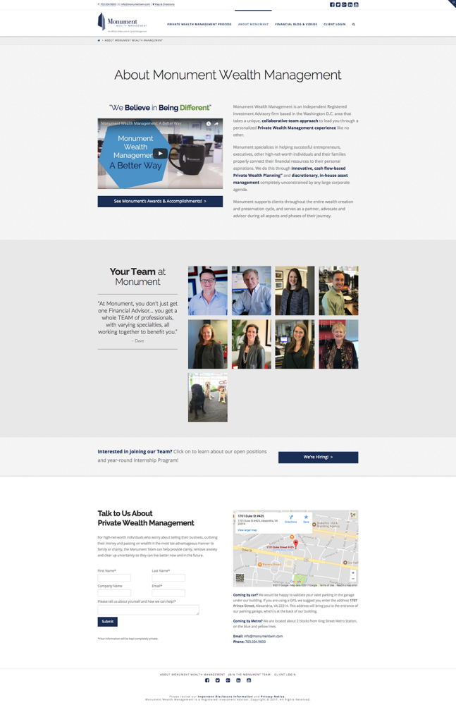 Website Design Monument Wealth Management by Karla Smith at