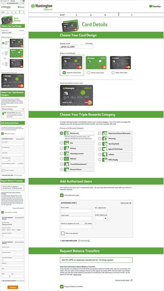 Responsive Redesign of Credit Card Application by Rachel Laskowski at ...