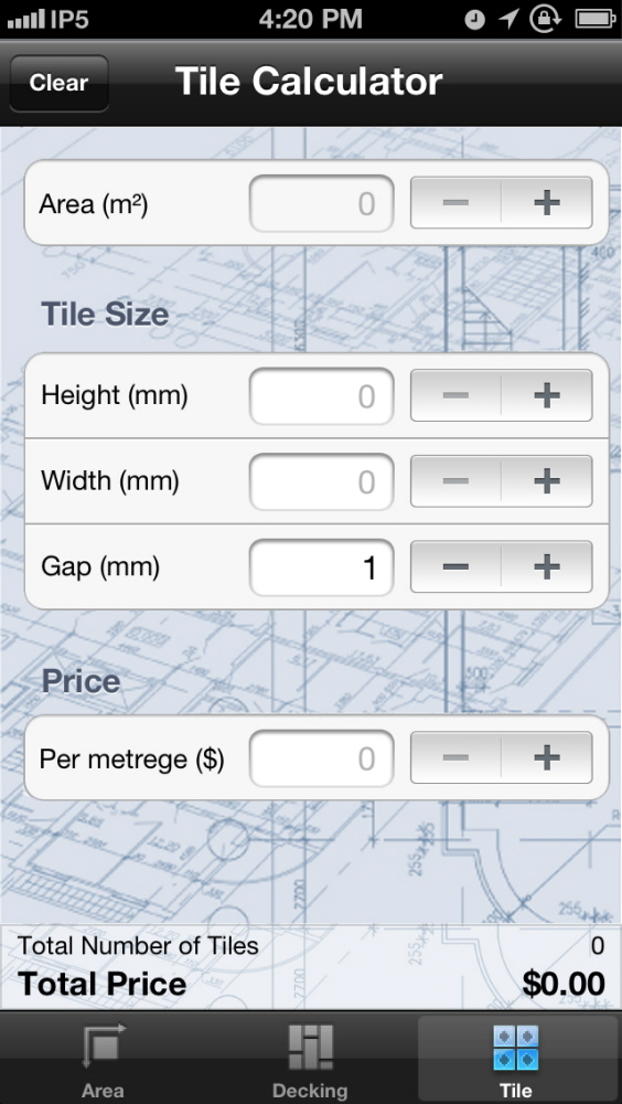 Tile Calculator by Cliff Viegas at