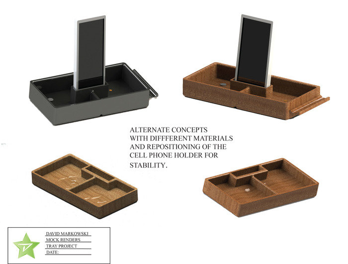 Table Top Tray with Cell Phone Holder by David Markowski at
