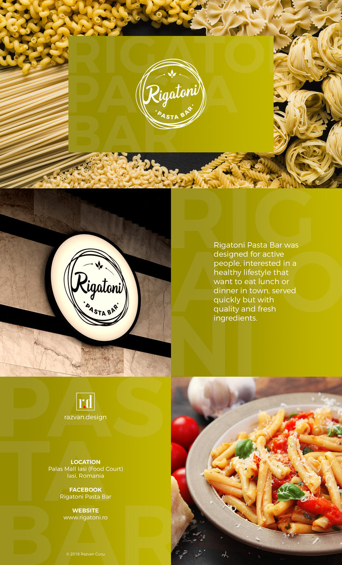 Rigatoni Pasta Bar Branding by Razvan Cucu at