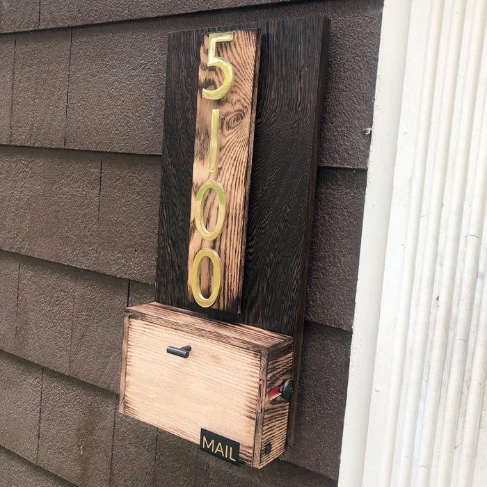 Custom Wood Mailbox by Jamie Hall at