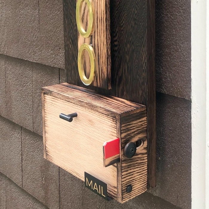 Custom Wood Mailbox by Jamie Hall at
