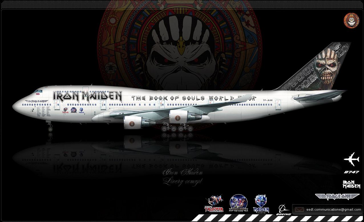 Iron Maiden Ed Force One Boeing 747 Livery concept by Nebojsa De Luka at
