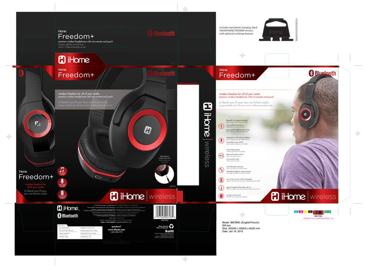 iHome iB87 Premium Bluetooth Headphones 