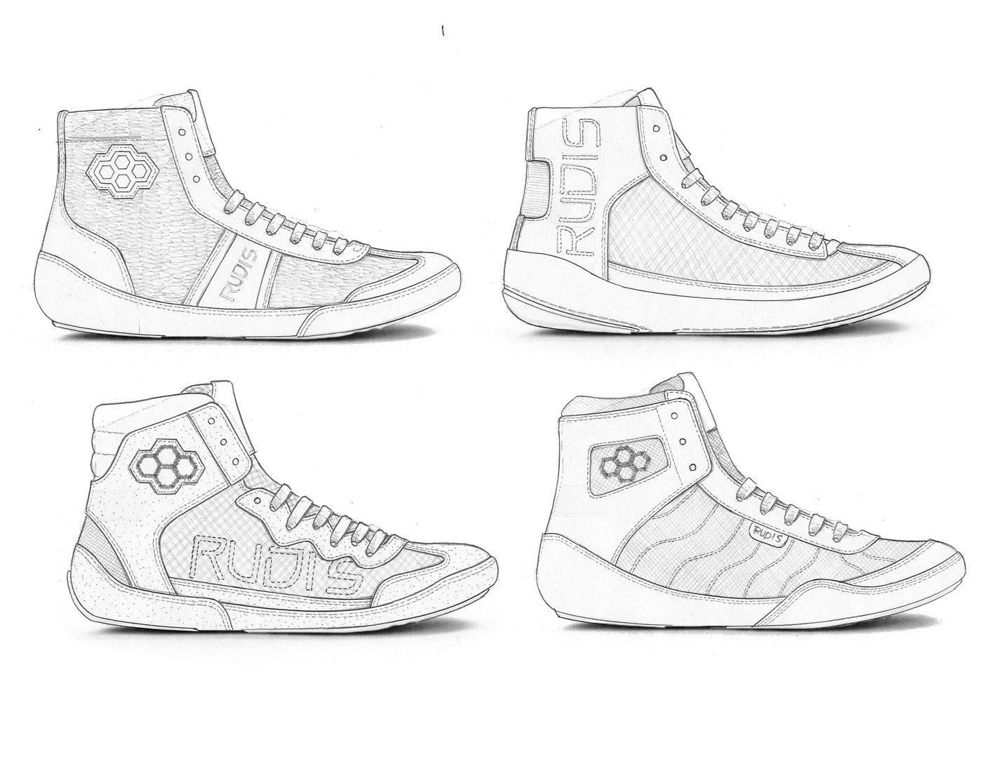 Vintage inspired wrestling shoes by John Redmann at