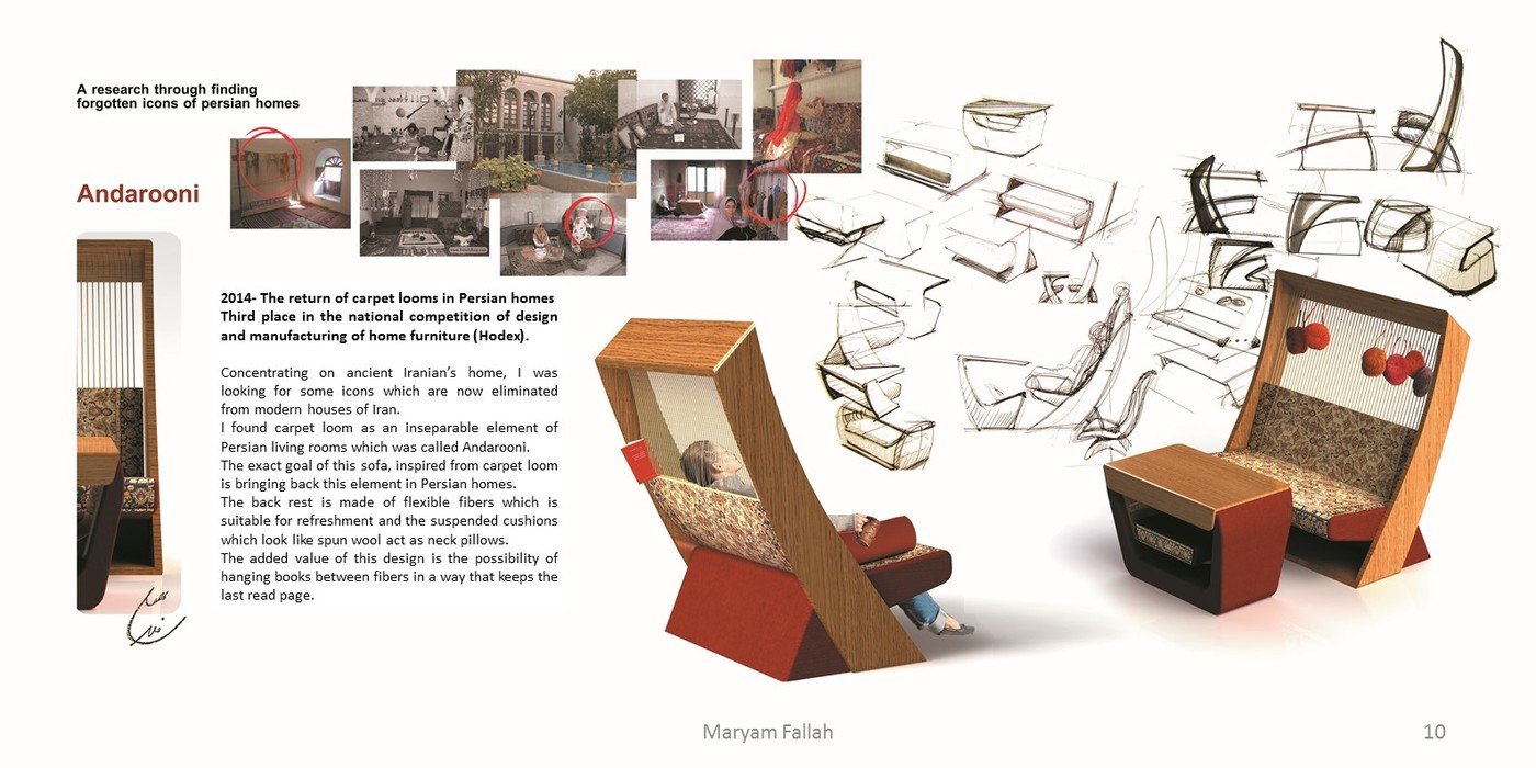 Persian furniture design by Maryam Fallah at