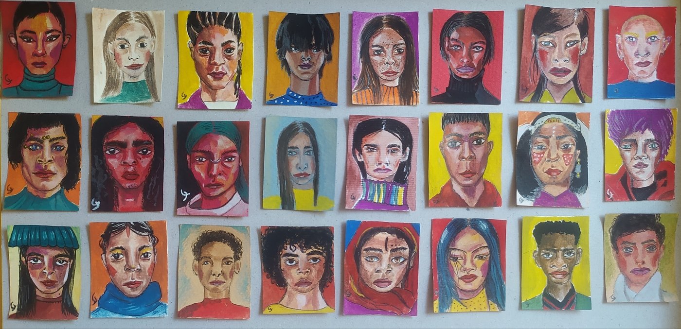 World Portrait Small Very small portraits by Mahsa Ghalamara at Coroflot.com