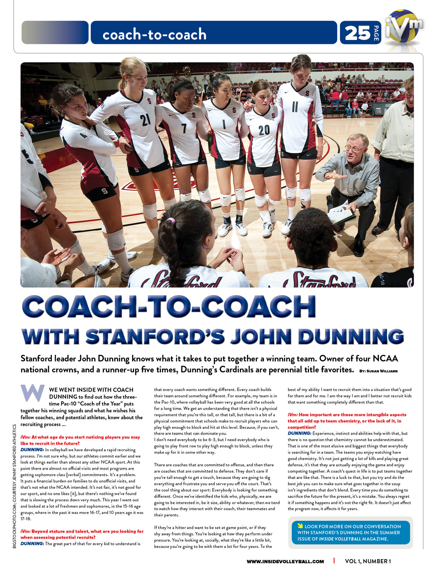 Inside Volleyball magazine by Courtney Wilkes Muller at