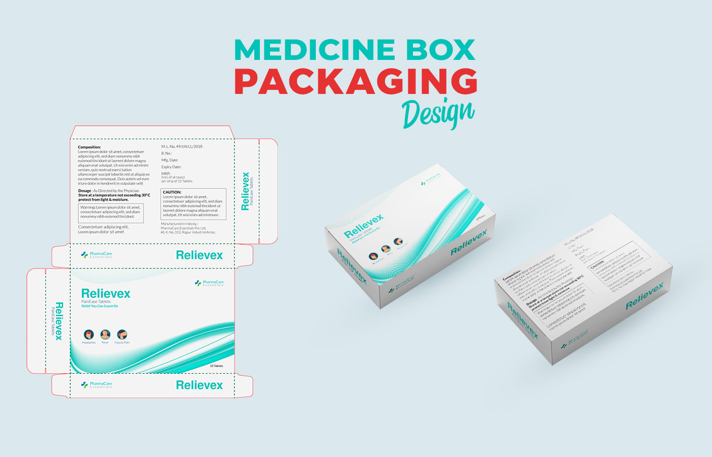 Reprexain Professional Medicine Box Packaging Design for PharmaCare – Relievex ...
