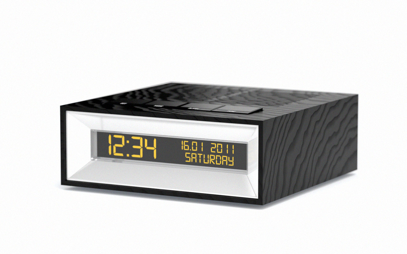 An upload by Maciej Suder on Coroflot to the project Woodie alarm clock