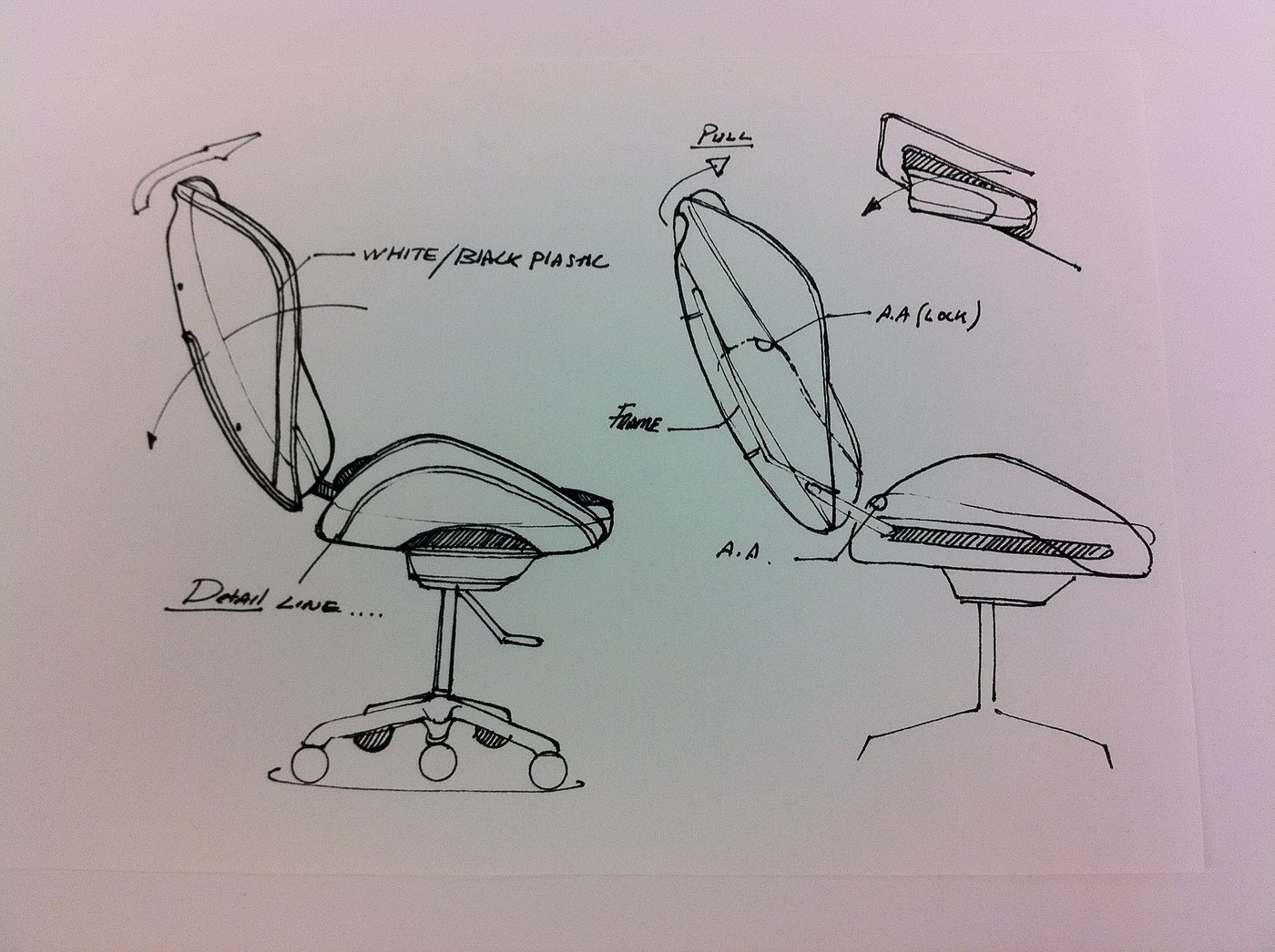 Chair design concept Sketches by Jon Osborne IDSA at