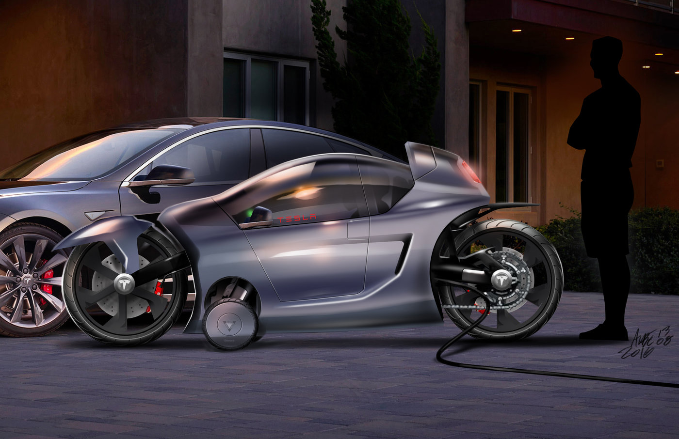 MONOMACH enclosed electric motorcycle by Martin Aubé at