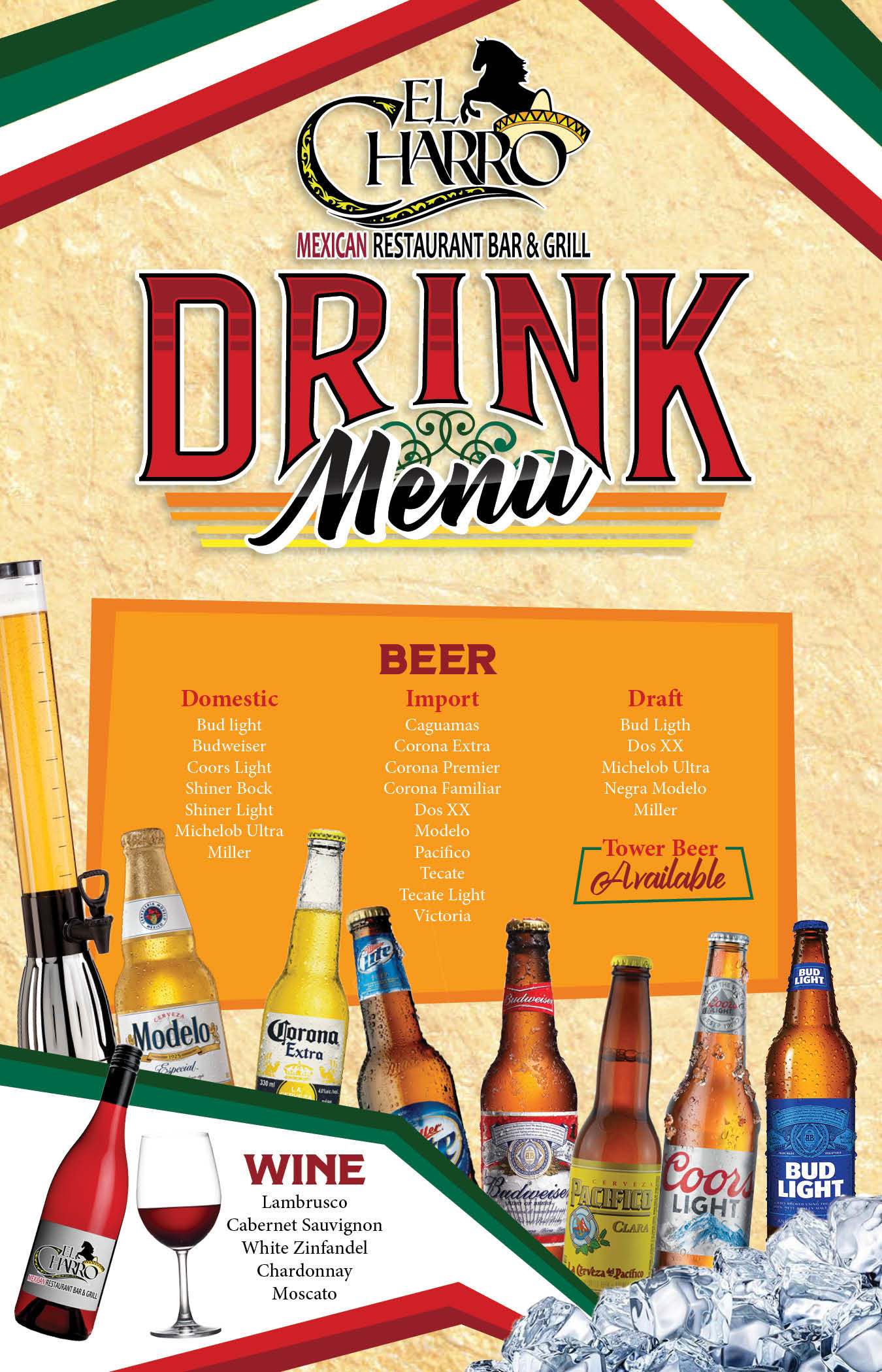 El Charro Drink menu by Salvador Velasco at