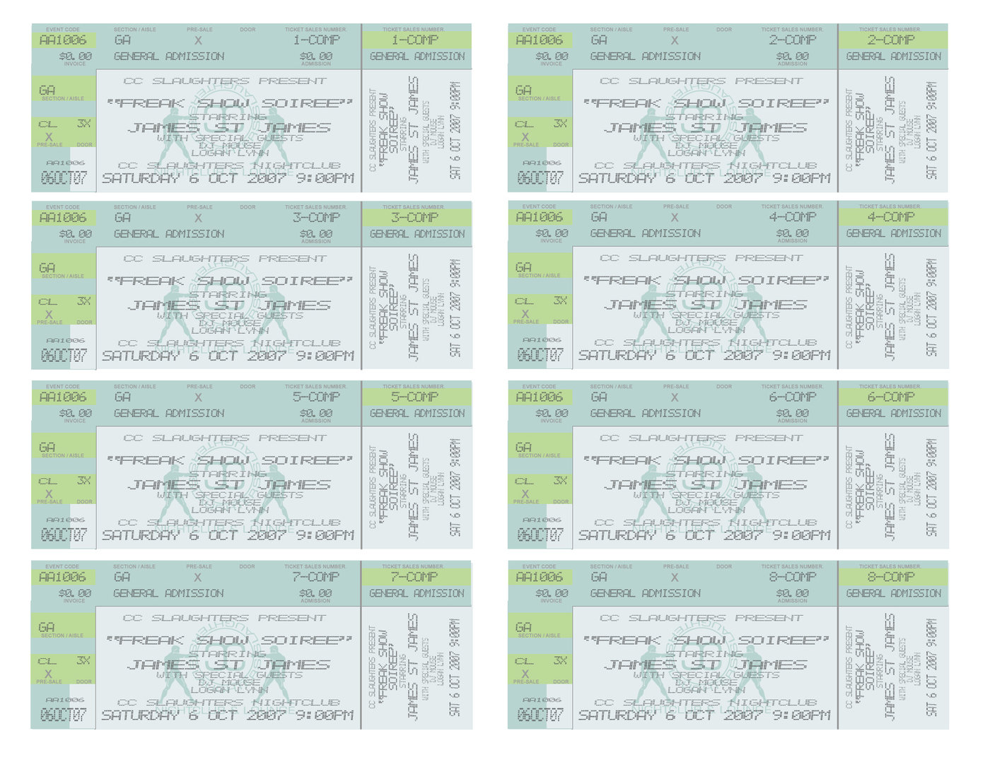 Ticket Design by David Pettit at Coroflot.com