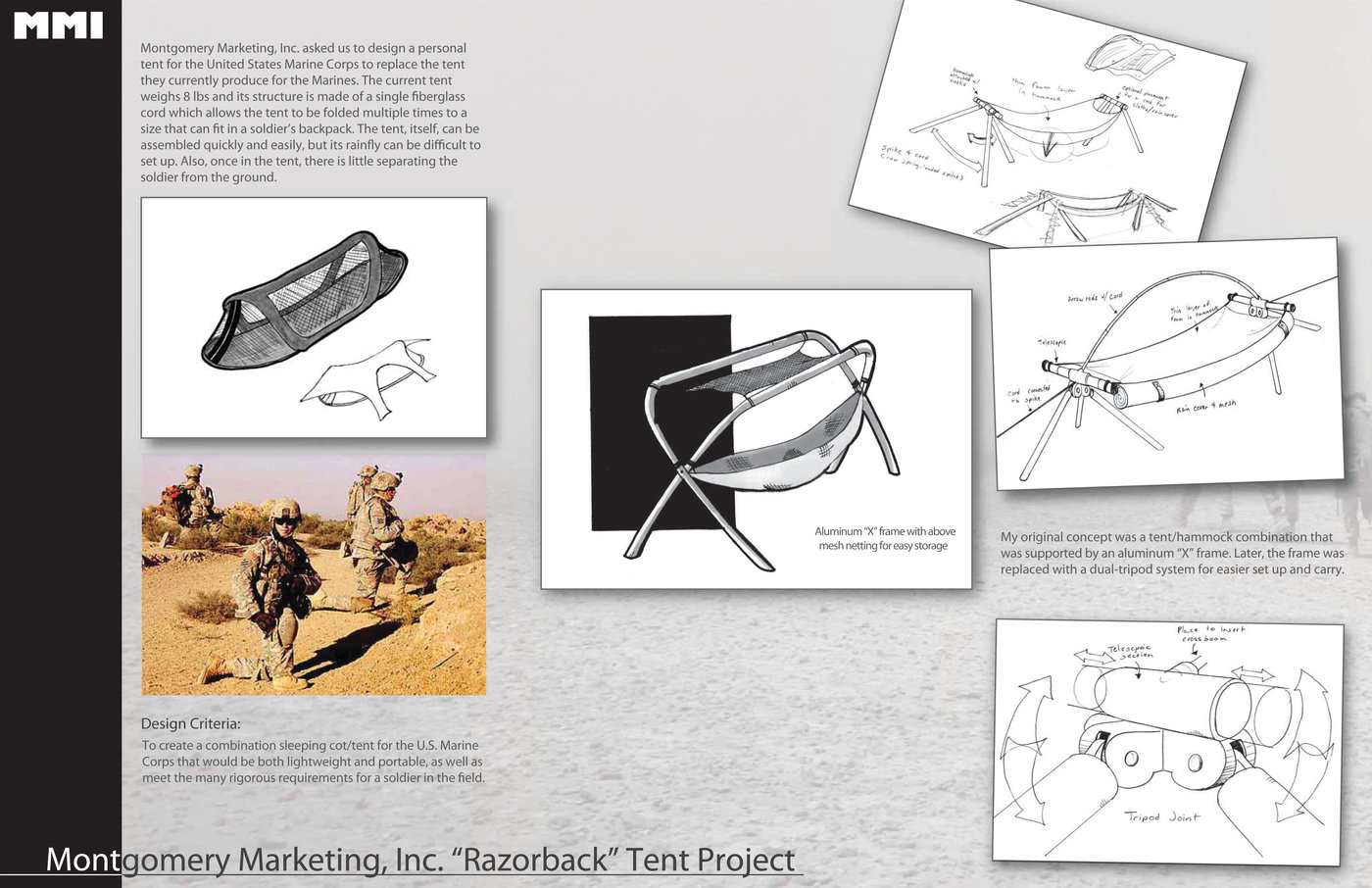 MMI Marine Field Tent w/ Sleeping Cot (Student Project) by Lee
