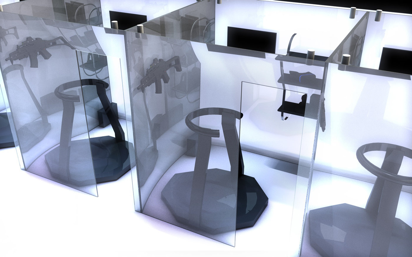 3D design, Interior design, Concept for Virtual Reality gaming lounge